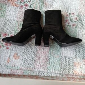 Boots Black Suede Heeled Boots